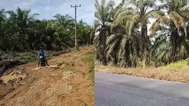 Aksi Pria Bengkulu Cium Aspal Baru