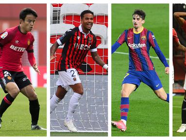 Foto kolase sejumlah pemain muda klub besar yang dipinjamkan ke klub lain. (Foto: AFP)