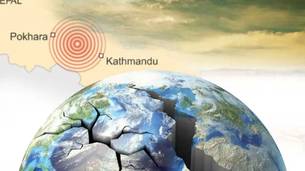 Ilustrasi lipsus gempa Nepal