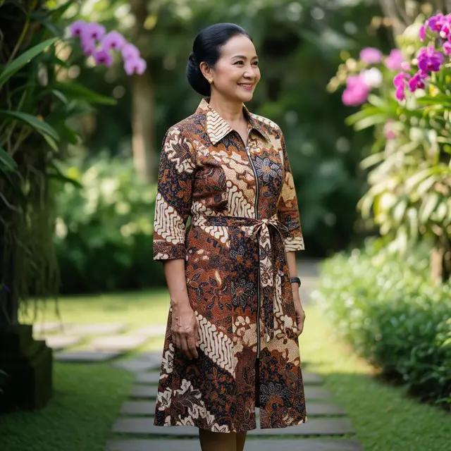9 Model Baju Batik Tunik Resleting Depan untuk Wanita 50 Tahun, Nyaman dan Penuh Gaya
