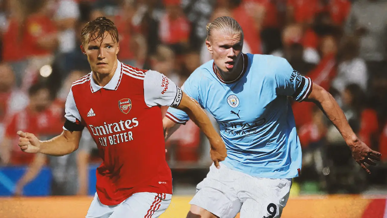 Ilustrasi - Martin Odegaard dan Erling Haaland