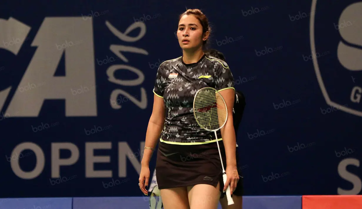 Jwala Gutta, pebulutangkis asal India ini turun di nomor ganda putri pada BCA Indonesia Open 2016. Berpasangan dengan Ashwini Ponnappa, langkahnya terhenti pada babak 16 besar. (Bola.com/Nicklas Hanoatubun)