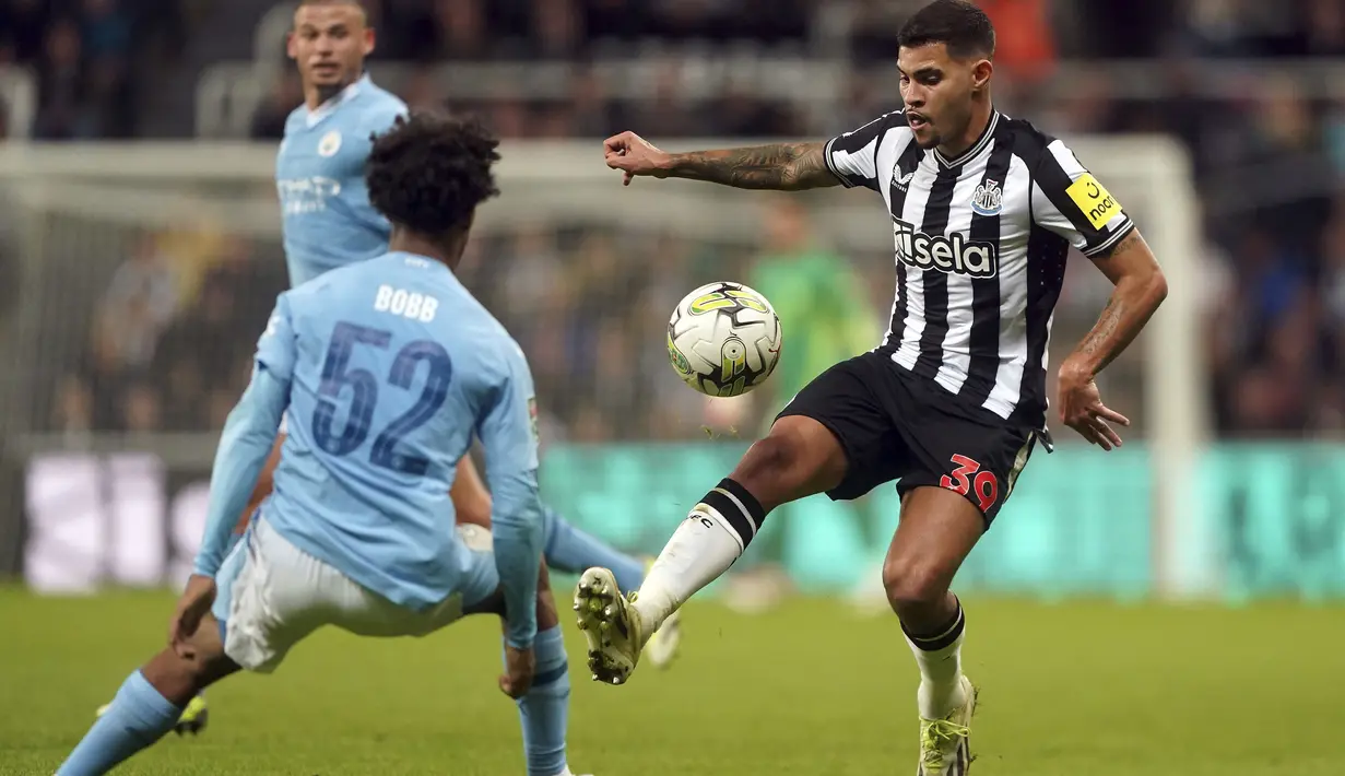 Man City langsung tersingkir dari kompetisi setelah kalah 1-0 dari Newcastle United. (Owen Humphreys/PA via AP)