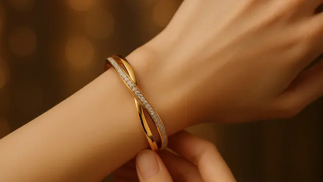 Model Gelang Emas Crossover Elegan