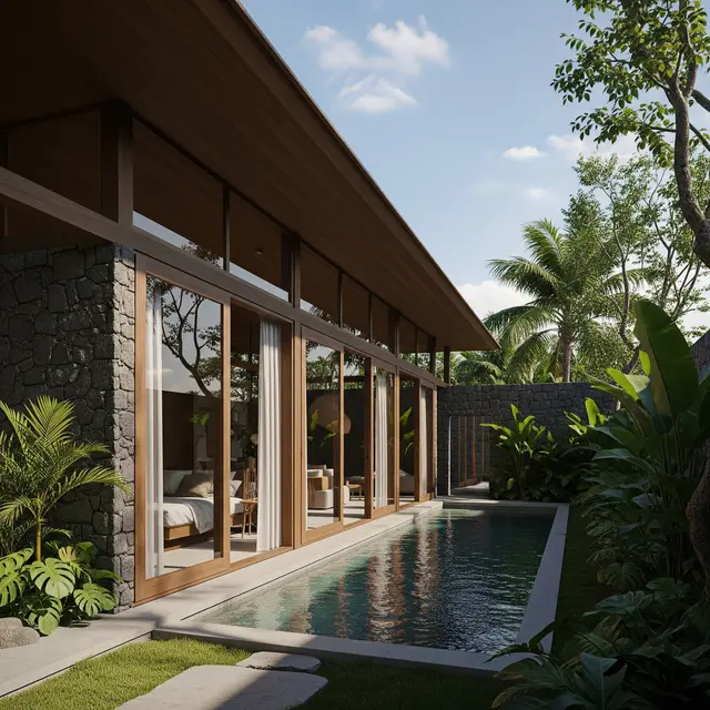 Model Rumah Sederhana tapi Mewah dengan Kolam Kecil