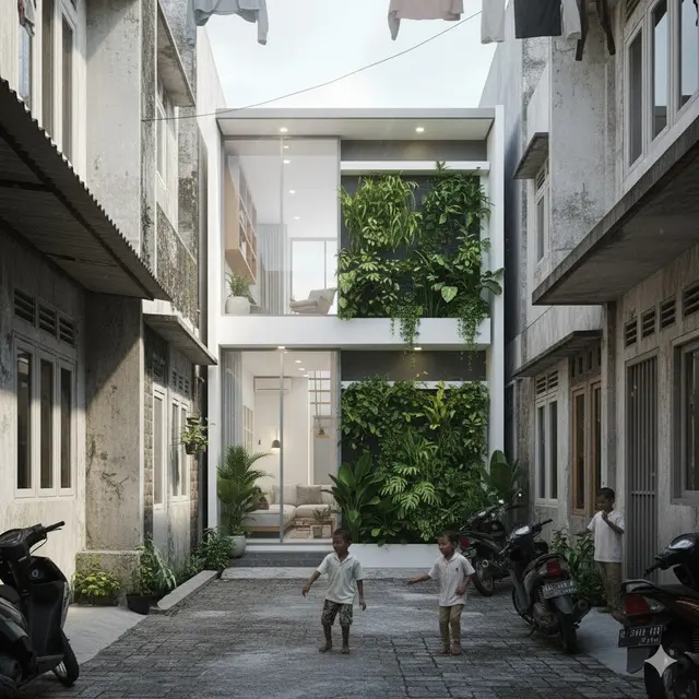 Inspirasi Rumah Minimalis Modern di Gang Sempit