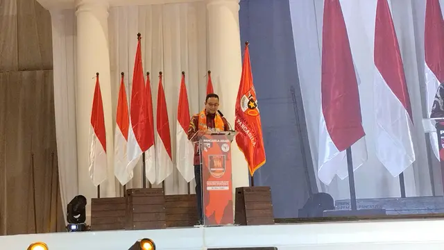 Gubernur DKI menghadiri Muswil Pemuda Pancasila (PP) di Jakarta. (Liputan6.com/Winda Nelfira)