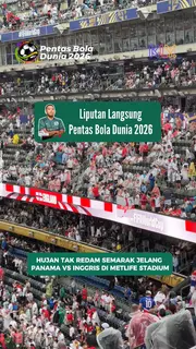 Hujan tak redam semaraknya suporter jelang laga Panama vs Inggris di MetLife Stadium, New York New Jersey, AS
