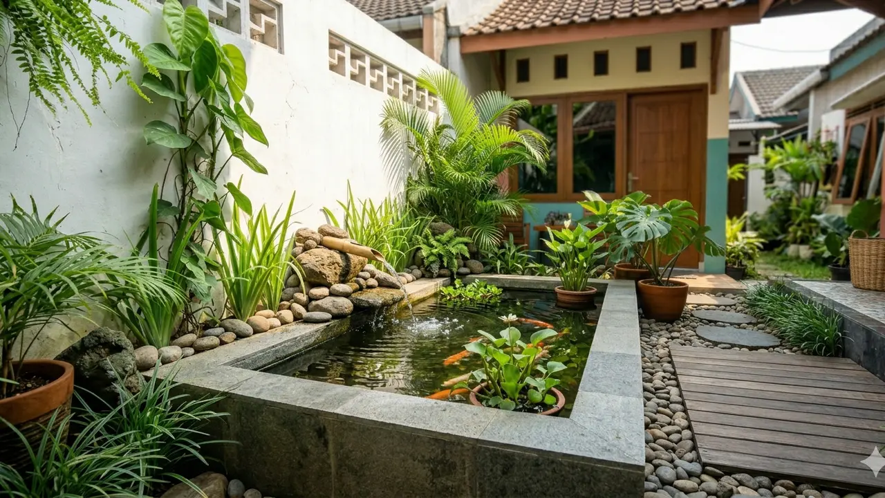 Ide Kolam Ikan Minimalis dengan Suara Gemericik yang Cocok untuk Rumah Kecil