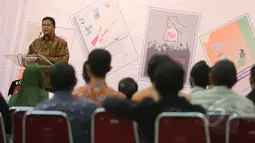 Ketua Bawaslu, Muhammad saat memberikan sambutan saat acara Launching Buku hasil pemantauan JPPR dalam Pemilu 2014 dan kesiapan pemantauan pilkada serentak 2015 di Kantor KPU, Jakarta, Kamis (21/5/2015). (Liputan6.com/Faizal Fanani)