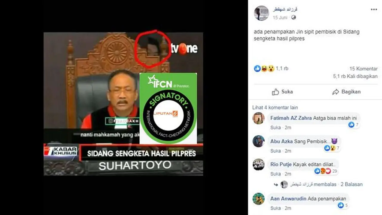 [Cek Fakta] Gambar Tangkapan Layar Sidang Sengketa Hasil Pilpres di MK