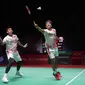 Ganda putra Indonesia Bagas Maulana/Muhammad Shohibul Fikri&nbsp;saat menghadapi&nbsp;Jin Yong/Na Sung Seung pada babak 32 besar Indonesia Masters 2023 di&nbsp;Istora Gelora Bung Karno, Senayan, Jakarta, Selasa (24/1/2023) malam WIB. (foto: PBSI)