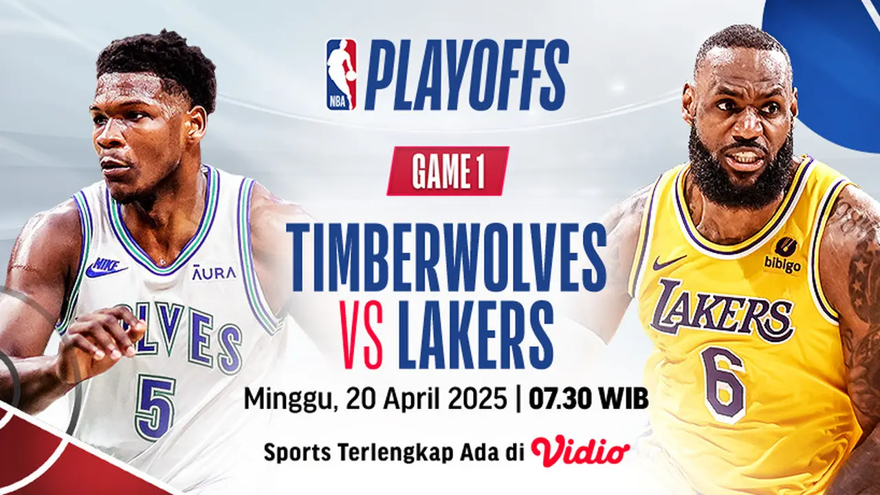 Nonton Siaran Langsung NBA Playoff Round 1: Timberwolves vs Lakers Game 2 di Vidio