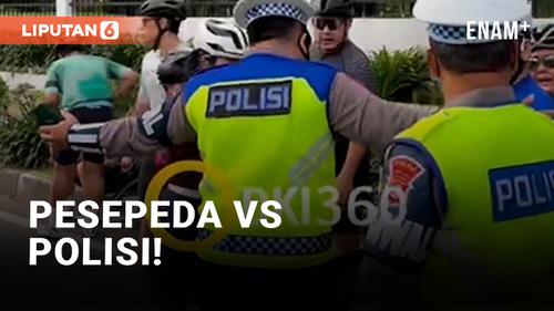 VIDEO: Pesepeda Bentak Polisi di Depan Gedung DPR