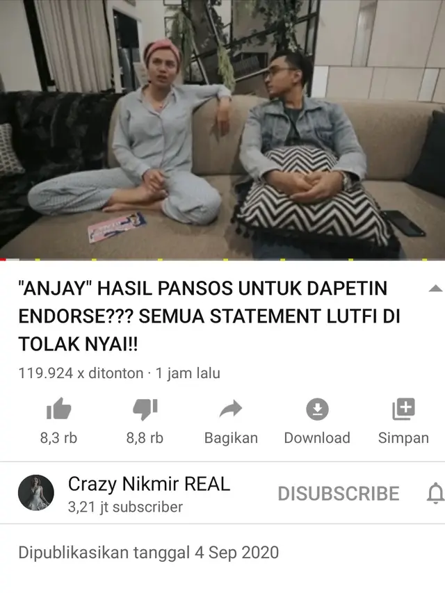 Unggahan Nikita Mirzani. (Foto: YouTube Crazy Nikmir Real)