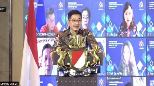 Ketua Umum Kadin Indonesia, Arsjad Rasjid saat pelantikan pengurus Kadin Indonesia, Rabu (20/10/2021).