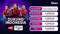 Live streaming Toyota Thailand Open 2021 yang akan digelar 19 - 24 Januari 2021 dapat disaksikan melalui platform Vidio. (Dok. Vidio)