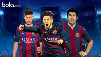 Trio MSN Lionel Messi, Neymar dan Luis Suarez (bola.com/Rudi Riana)