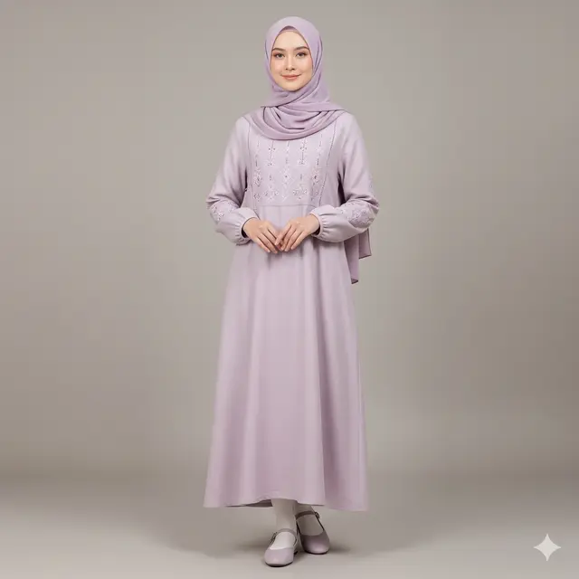 Rekomendasi Dress Panjang Muslim Bahan Linen Kombinasi Bordir Simple Terbaik 2025. Gemini