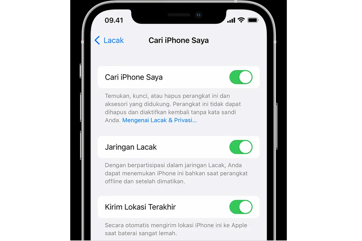 Cara mengaktifkan Find My iPhone