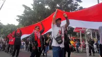 Parade Merah Putih menjadi cara warga Yogyakarta merayakan pelantikan presiden  (Liputan6.com/ Switzy Sabandar)