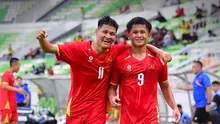 Striker Vietnam, Cong Hau Hoang (9) memborong 2 gol ke gawang Timor Leste dalam laga perdana Grup A Piala AFF U-19 2026 di Stadion Utama Sumatera Utara, Deli Serdang, Senin (1/6/2026). (Dok. AFF)