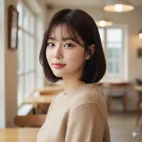 Model Rambut Bob dengan See-Through Bangs (Photo: Gemini AI)