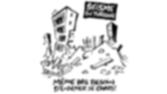 <p>Karikatur Charlie Hebdo terkait gempa Turki (Twitter/Charlie_Hebdo_)</p>