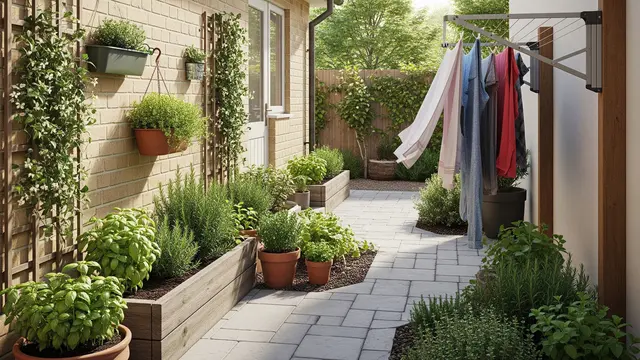 Desain Kebun Herbal dengan Jalur Paving