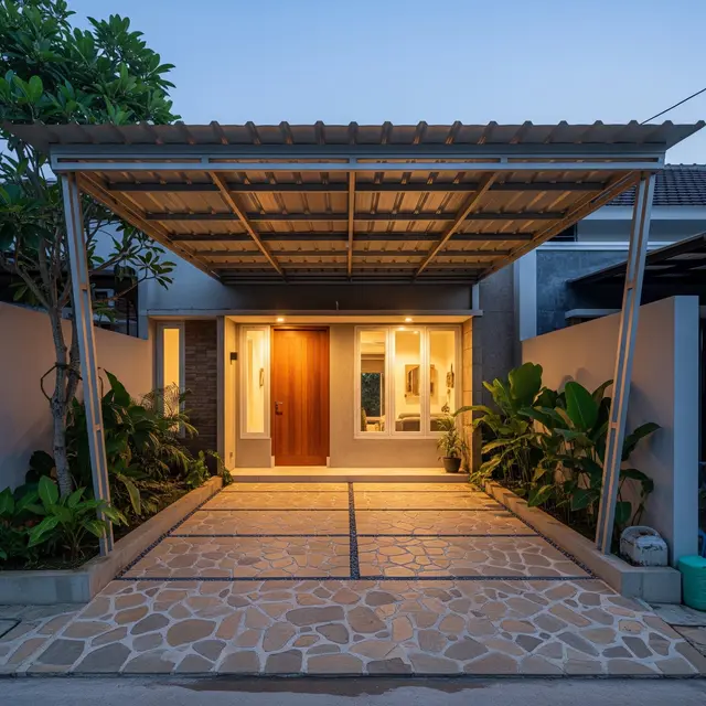9 Model Carport Industrial yang Tidak Terlihat Kaku, Fasad Rumah Makin Estetik