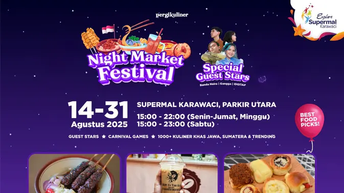 Festival Kuliner Malam 2025: 79 Tenant, Cita Rasa Memikat!