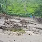 Banjir bandang terjadi di kawasan Gunung Mas, Desa Tugu Selatan, Kecamatan Cisarua, Kabupaten Bogor. (Liputan6.com/Achmad Sudarno)