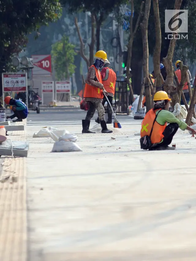 Kurang 100 Hari Asian Games 2018, Begini Tampilan Trotoar Jalan Gerbang Pemuda Senayan
