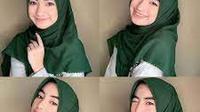 ilustrasi jilbab segi empat warna hijau (lazada)