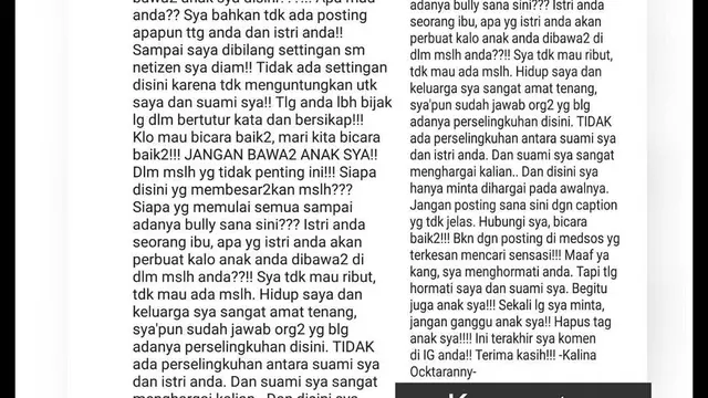 [Bintang] Kemarahan Kalina Oktarani