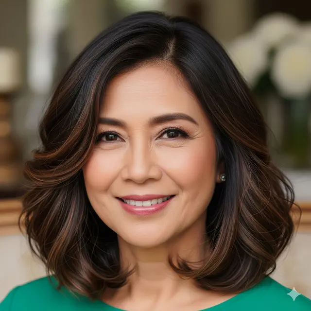 Wavy Lob dengan Belahan Tengah