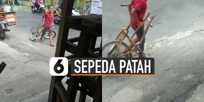 VIDEO: Bocah Nangis Bawa Sepeda Patah, Perasaan Warganet Campur Aduk