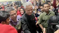 Bakal calon presiden (Bacapres) PDI Perjuangan (PDIP) Ganjar Pranowo melakukan kunjungan ke Sumatera Utara, pada Minggu (11/6/2023). (Foto: Putu Merta/Liputan6.com).