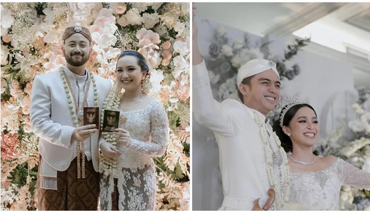 Sah jadi suami istri, kebahagiaan terpancar jelas di wajah keduanya saat pamer buku nikah. Melihat pernikahan dua bintang sinetron era 2000-an, tak sedikit warganet yang rindu masa-masa tahun 2000-an yang penuh kenangan. 15 taun bersahabat, keduanya terlihat mirip bak kembar saat sama-sama pamer senyum bahagia. (Liputan6.com/IG/@auroramanda95/@nimazdewantary)