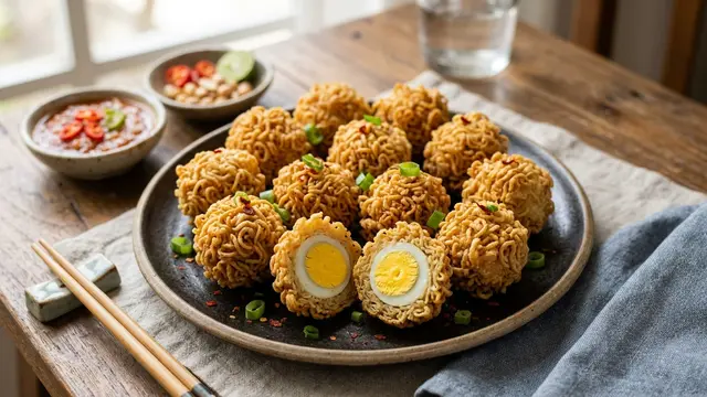 Resep Bola-Bola Mie Isi Telur Puyuh (AI Generated)