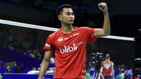 Tommy Sugiarto menjadi andalan tim Thomas Indonesia untuk menghadapi Hong Kong pada perempat final Piala Thomas di Kunshan, Tiongkok, Kamis (19/5/2016). (Liputan6.com/Humas PB PBSI)