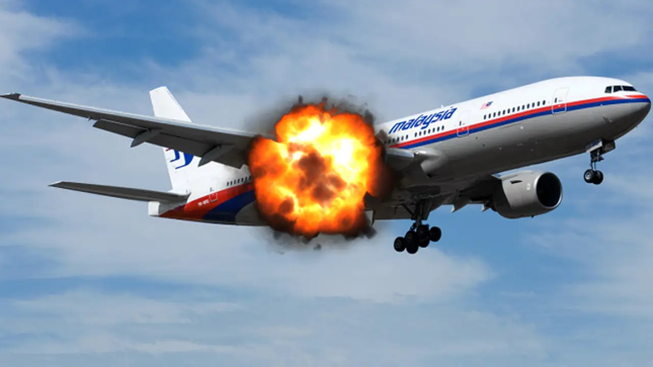 Ilustrasi MH17 terbakar 