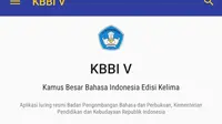 Tangkapan layar aplikasi KBBI edisi V. (Liputan6.com/gresi plasmanto)