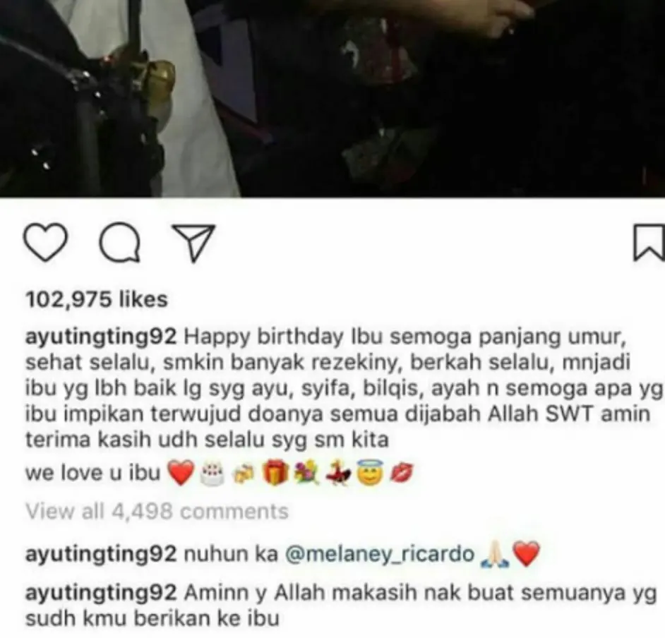 Postingan Ayu Ting Ting yang bikin heboh. (Instagram/ayugatalpelakor)