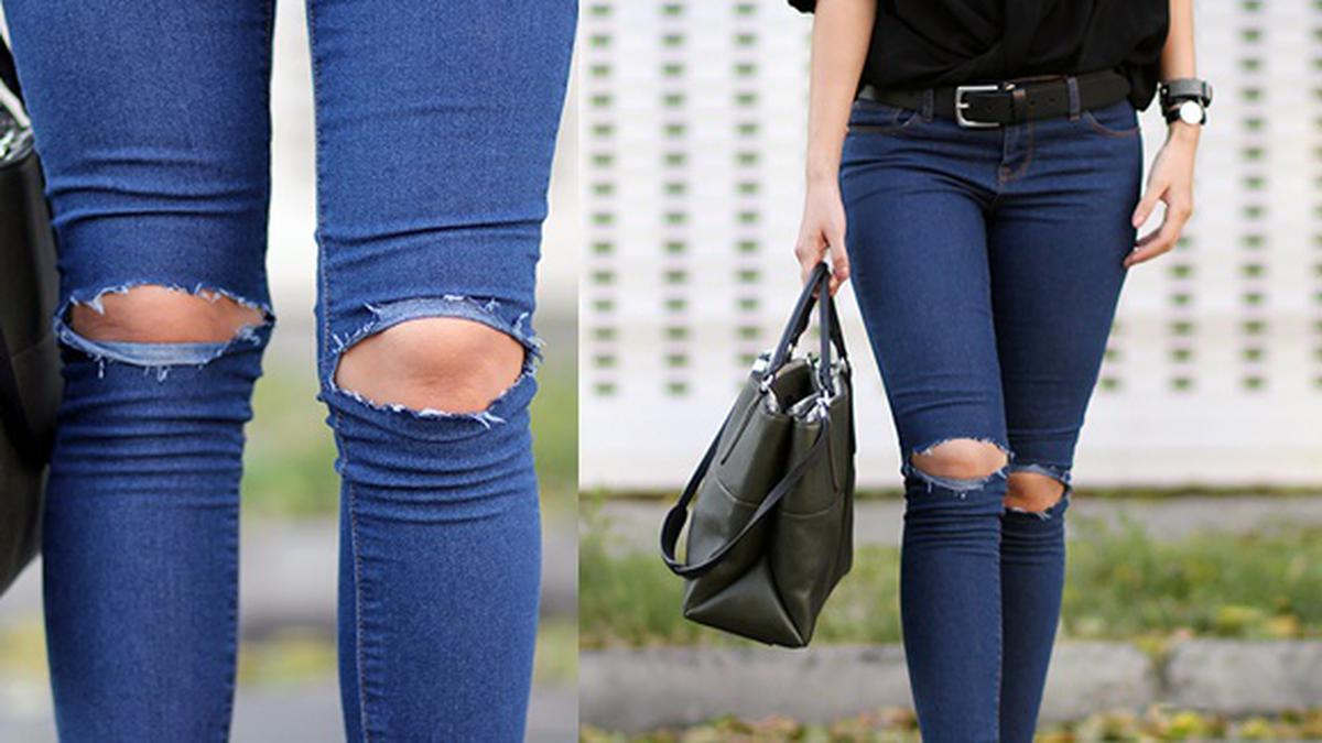 DIY Ripped Knee Jeans Yang Sedang Hot dan Digandrungi Para Wanita