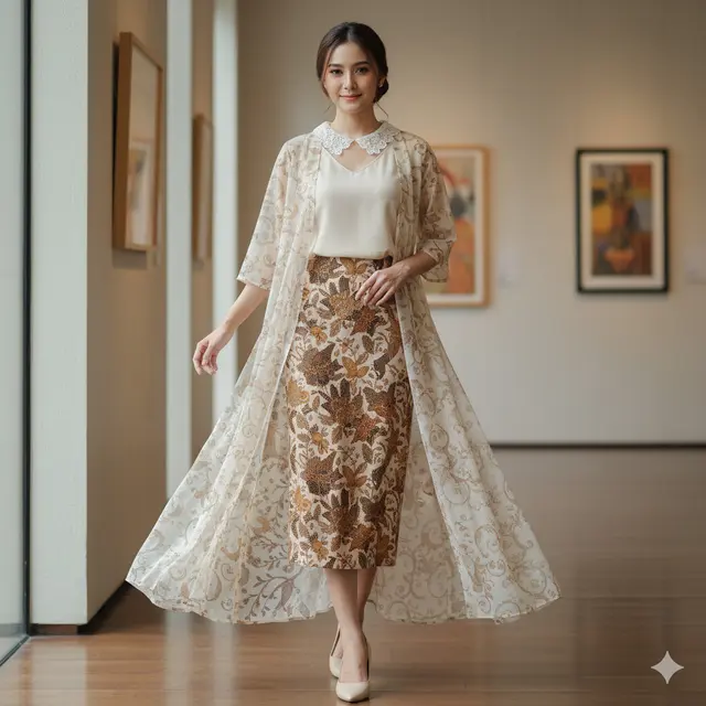 Model Baju yang Cocok dengan Rok Batik Midi