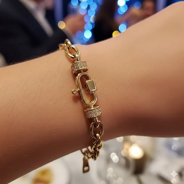 Gelang Rantai Oval Model Bukaan Depan