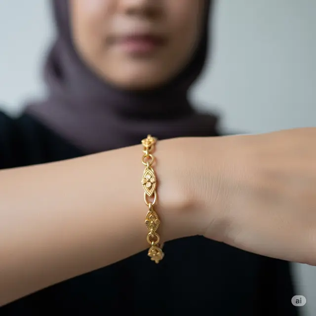 Model Gelang Emas Rantai yang Lagi Trend. Foto: Gemini
