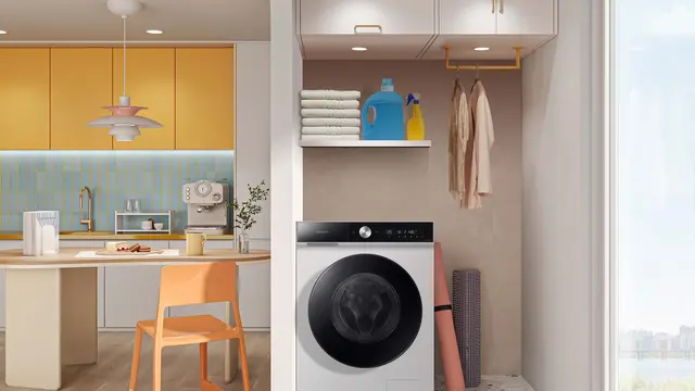 Fitur QuickDrive™ pada mesin ini dapat mengurangi waktu mencuci hingga 50% tanpa mengorbankan hasil.