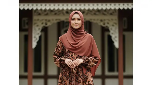 Gamis Batik Syar'i Desain Longgar